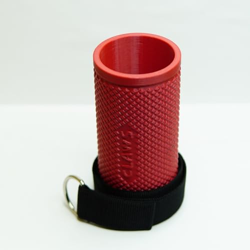 Image of Armwrestling Multispinner Training Handle with Strap, Red Textured Grip (80 mm)