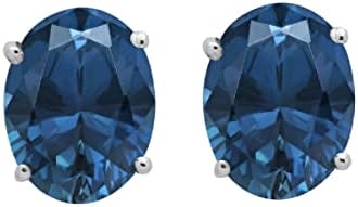 Carillon 925 Sterling Silver Oval 2 Ctw Multi Choice Gemstone Women's Stud Wedding Earring