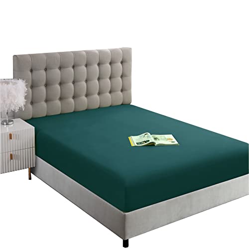 Image of Ghooss Deep Pocket Fitted Sheet,Blue Green Full Fitted Sheet Only,Hotel Luxury 1500 Bedding - Wrinkle, Fade and Stain Resistant-1 Pack,Blue Green,Full