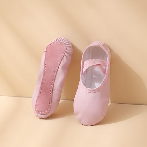 Girls Ballet Dance Shoes PU Leather Slippers Ballerina Boys No-Tie Soft Practice Shoes2