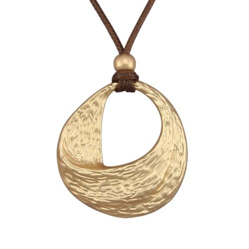 joymiao Boho Leather Necklace Women Long Chunky Leather Necklaces