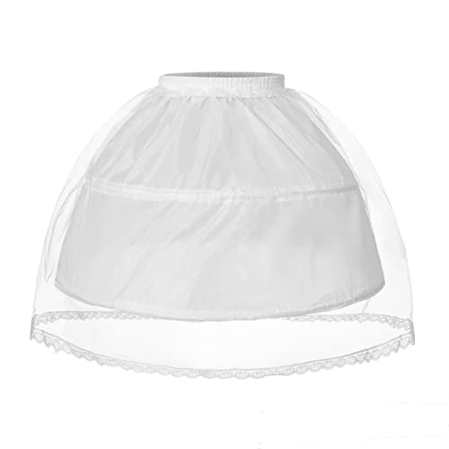 WOWBRIDAL Flower Girls Petticoat with 2 Hoops Full Slip Elastic Child's Crinoline Underskirt Girls' Ship