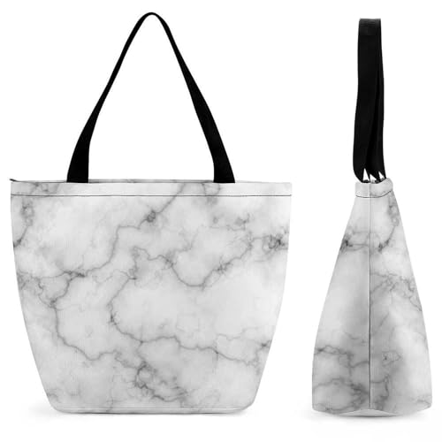 Sac de shopping marbre gris blanc à l'esthétique minimaliste soignée