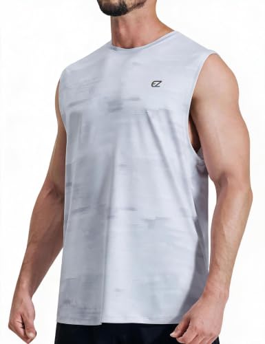Image of EZRUN Men's Workout Sleeveless Shirts Quick Dry Muscle Swim Shirt Gym Fitness Running Beach Tank Tops
