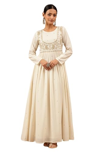 Robe Anarkali en coton blanc pour vos soirées d'été et cérémonies