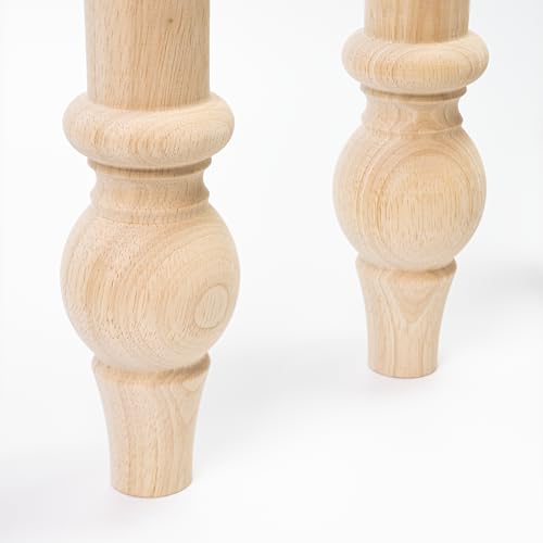 decorluxes Unfinished Farmhouse Table Legs Dining Table 2.8\" X 29\" Set of 4 DIY Coffee Table Rustic Turned Style Leg | Easy to Paint Any Color You Want (29 inch)
