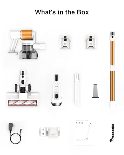 Image of Cordless Vacuum Cleaner, 2 Batteries 110 Mins Runtime, 580W 48KPA Stick Vacuum with Self-Standing, Tangle-Free Brush, LED Display, Vacuum Cleaner for Home Hardwood Floor, Carpet, Pet Hair