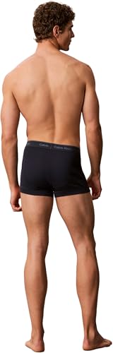 Calvin Klein Herren 3er-Pack Trunks mit Logo-Bund, Dunkler Saphir/Diamant-Logo + Etablierung, S – Ansicht 2