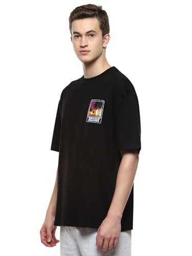 Image of hummel Vacay Men's Oversize Fit, Drop Shoulder Crew Neck Graphic Print Casual T-Shirt