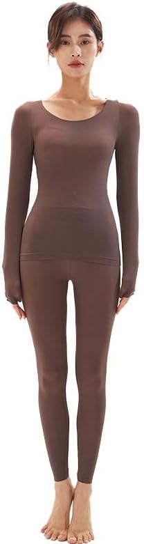 Thermal Underwear Women Ultra-Thin Soft Set Big Stretches Base Layer Top & Bottom Long Johns Winter Warm