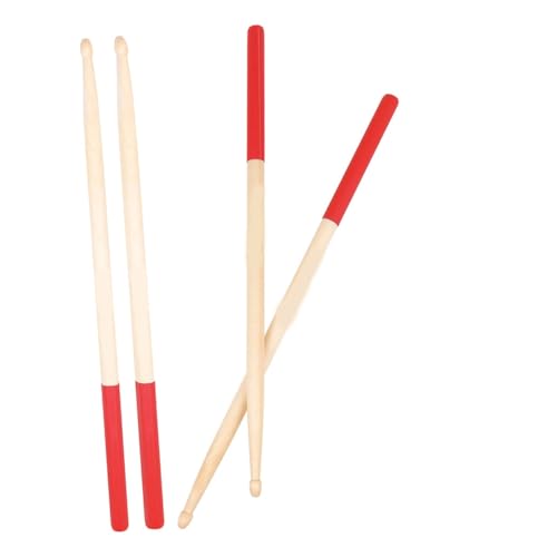 BESPORTBLE 2 pares de baquetas de maple rojas para batería, ligeras y duraderas, ideales para práctica y performance miniatura 7