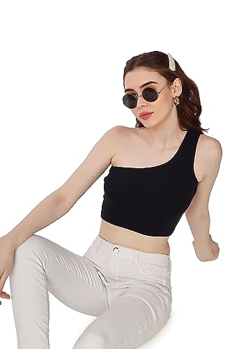 Image of Women's & Girl's Plain Black & White Tank Tops Crop Top (Set of 2)