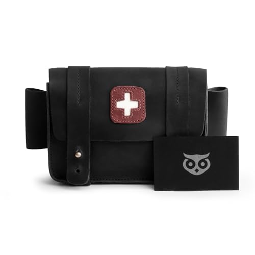 Image of Hide & Drink, Empty First Aid Bag, Mini Medical Storage Pouch, Rectangular Bag for Survival Kit, Full Grain Leather, Handmade