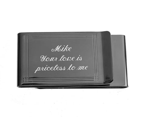 Personalized Double Sided Gun Metal Money Clip Custom Engraved Free - Ships from USA3