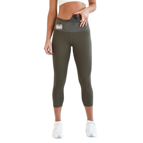 Legging de sport respirant taille haute anti-ballottement avec poches de rangement stretch