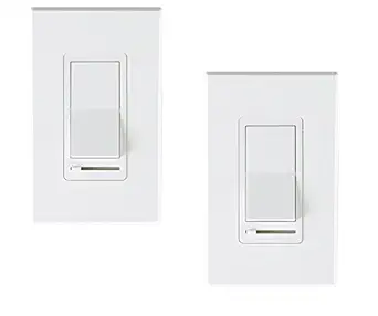 CLOUDY BAY in Wall Dimmer Switch for LED Light/CFL/Incandescent,3-Way Single Pole Dimmable Slide, 600W max Incandescent,150W max Dimmable LED/CFL, Cover Plate Included, Pack of 2