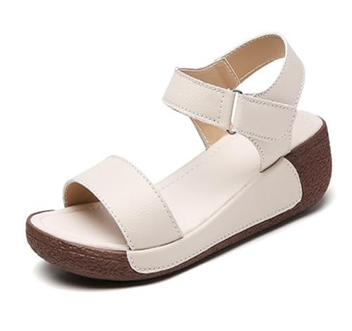Platform Sandals Women's Walking Sandals Women's Flats Comfortable Beach Shoes Strap Round Toe Casual Flats