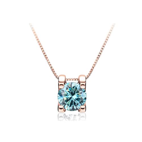Collier de Moissanite pendentif ox rose bleu jaune pour femmes
