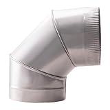 Homyl 90 Grad Ofenrohrbogen Aus Edelstahl für Den Austausch von Holzöfen, Vielseitig Einsetzbar, Rostbeständig, Rauchrohradapter, Rohrbogen, Schornstein, Innendurchmesser 20 cm