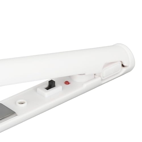 Plancha para el cabello de cerámica con placas flotantes, calentamiento rápido, herramienta de peinado para flequillo (blanca) miniatura 6
