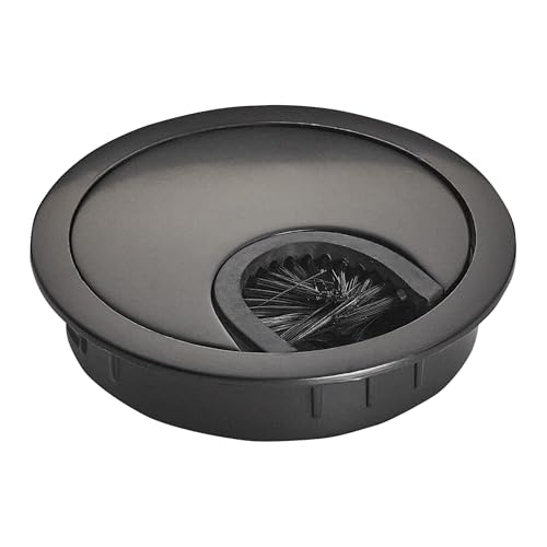 SOTECH Passage de câble noir mat Dimension de perçage Ø 60 mm Dimension extérieure Ø 68 mm Passage de câble en métal avec joint à brosse