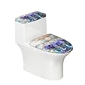 Drnuikhe Toilet Seat Cover Set Toilet Lid Cover 2 Pack Toilet Tank Lid Dust Cover Standard Toilet Lids for Bathroom,Purple jar Flower Print