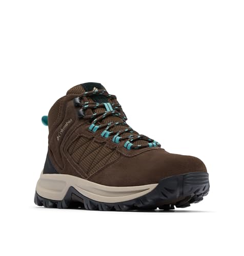 Columbia Womens Transverse Suede Waterproof Hiking Boot, Cordovan/Teal, 6.5