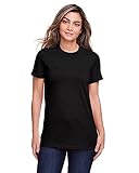 Gildan Damen Softstyle CVC T-Shirt, Pitch Black, Klein