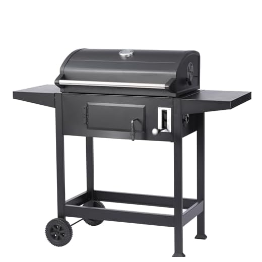 El Fuego® Holzkohlegrill “Ottawa S“ | 3-stufig höhenverstellbare Kohlenwanne | verchromter Warmhalterost | Thermometer & Räder | inkl. Ascheauffangbehälter | Grill Grillwagen BBQ | AY 3731