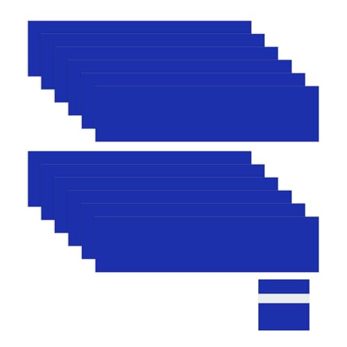Image of M METERXITY 12-Pack Engraving Blank Materials Double Color 8x2 Inch, 1.3mm Thick ABS Plastic Sheet Yard Signs Name Plate for Door /Office /Home /Conference /Hotel /DIY Carving[Blue /White]