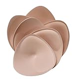 Removable Bra Inserts Bathing Suit Sport Bra Pads 3 Pairs Nude Triangle Shape 5.3'' side length