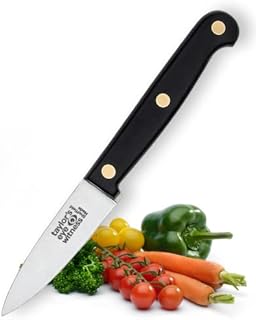 Taylors Eye Witness Made in England Heritage Range Paring Knife - 7.5cm|3in High Carbon Stainless Steel Razor Sharp, Full Tang Blade. Ergonomically Designed Hand Finished, Triple Brass Rivet Handle