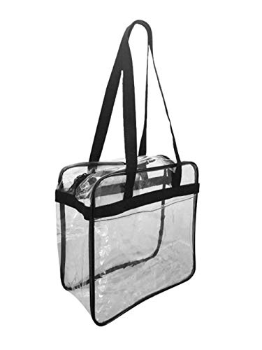 OAD Clear Tote w/ Zippered Top OS BLACK