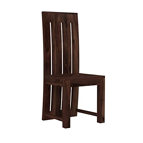 Image of Poster Wooden Dining Chairs Set of 2 for Kitchen & Dining Room, Two Seats, Solid Sheesham Wood, Walnut Finish