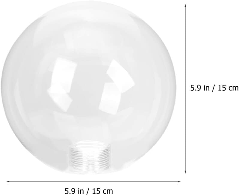 OSALADI Glass Lampshade Replacement 5.90 Inch Clear Globe Lamp Cover for Ceiling Table Floor Lamps Easy Install Transparent Light Shade for Home Decoration