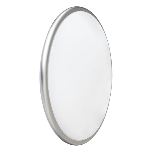 Image of LED Wall & Ceiling Bulkhead Light Satin Chrome Round IP20 25W 4000K