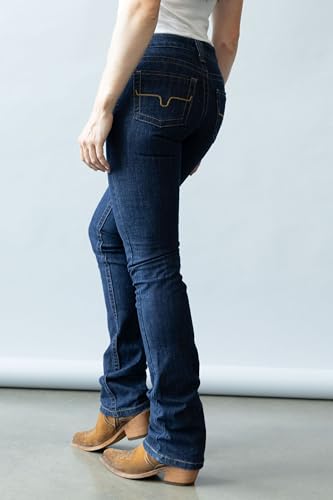 Kimes Ranch Women's Betty Western Style Modest Bootcut Mid-Rise Straight Fit Durable Shape-Saving Dark Blue Riding Jeans4