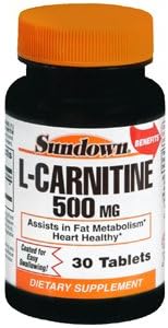 SUNDOWN L-CARNITINE 500MG 44854 30CP by REXALL SUNDOWN *****