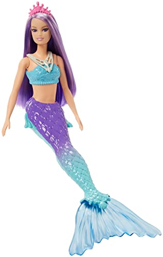 Barbie Dreamtopia Mermaid Doll With Purple Hair, Blue & Purple Ombre Tail & Tiara Accessory #TOP3