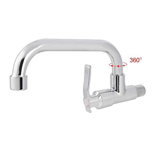LetCart Wandmontierter Einzel-Kaltwasserhahn Spüle Wasserhahn Küchenarmatur Hochdruck 360° Schwenkbare Spültischarmatur für die Küche (20cm)
