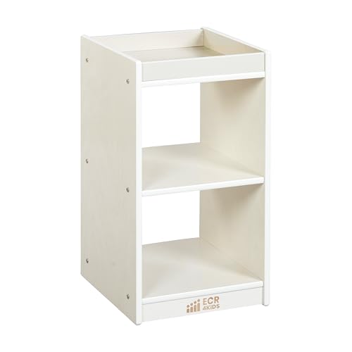 ECR4Kids 2-Cube Vertical Storage Cabinet, Display Shelf, White Wash