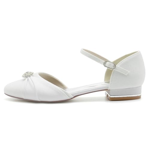 Rhinestones Womens Girls Formal Flats Round Toe Glitter Bridal Weding Formal Party Pumps Shoes with Bows2