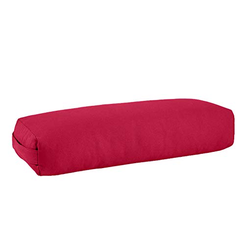 AIZYR Almohada De Refuerzo De Yoga con Funda Lavable Extraíble, Cojín Rectangular Relleno De Algodón De Alta Elasticidad Herramientas Auxiliares para Yoga Restaurativo,Rojo