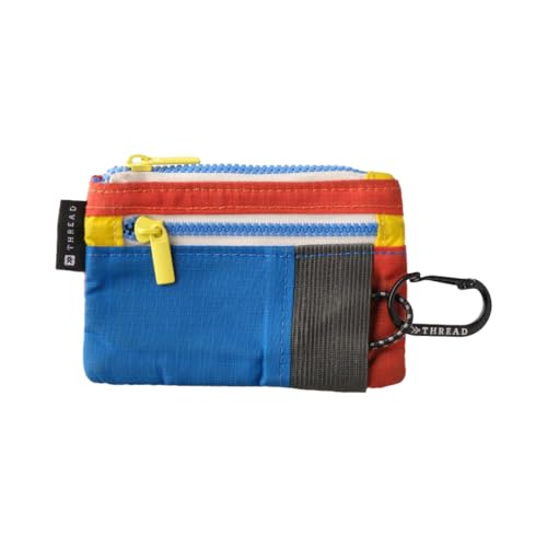 Image of Thread Wallets Pouch Wallet - Compact Zip Wallet with Clear ID Window, Coin & Card Pockets, and Key Stash - Lightweight Rip-Stop Travel Wallet for Men & Women (Color Block)