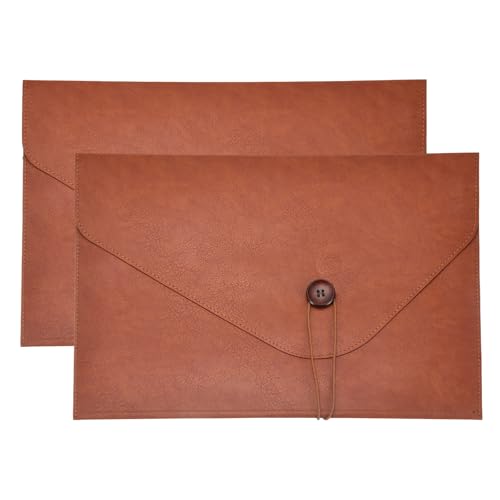 Carpeta A4 de cuero portafolio organizador impermeable con sobre portadocumentos para hombres y mujeres