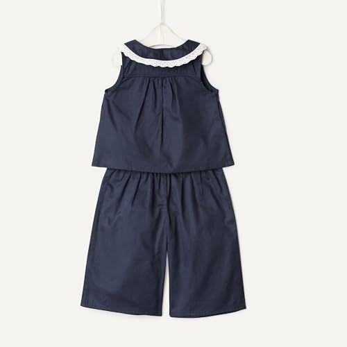 Image of Amazon Essentials x Sofia Grainge Toddlers and Baby Girls' Cotton Sateen Sleeveless Top and Pants Play Set