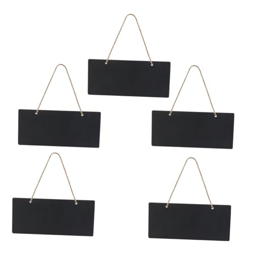 Gadpiparty 5 piezas Mini Pizarra Colgante de Madera para Mensajes de Unidades con Cuerda para Bodas Fiestas y Decoración Navideña