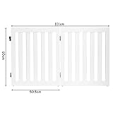 COSTWAY Absperrgitter Hunde 60cm Hoch, Schutzgitter Holz, Kindergitter klappbar, Treppengitter Hundeabsperrgitter flexibel Türschutzgitter (2 Paneelen, Weiß)