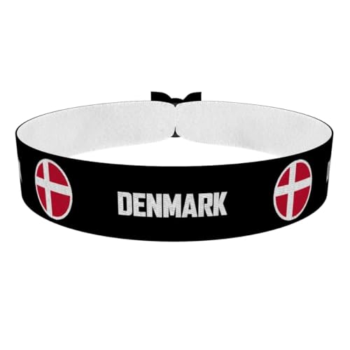 Bracelet Drapeau Danemark - Lien en satin imperméable - Accessoire fan Danemark - Championnat d'Europe - Cadeau original pour supporters