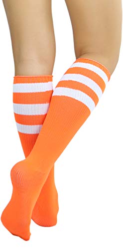 Image of ToBeInStyle Women's Premium Below Knee Athletic Socks w /Contrasting Wide Stripes